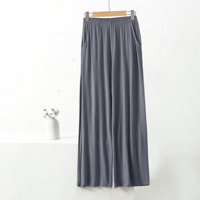 XL to 8XL Modal Pocket Loose Pants Spring summer Casual Wide Leg Pants solid color High Elastic Large size Trousers Homewear