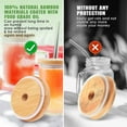 thumbnail image 4 of BTEPSGA 4 Pack Reusable Bamboo Regular Mouth Drinking Lids with Straw Hole and Straw for Mason Jar (JAR NOT INCLUDED), 4 of 8