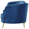 thumbnail image 4 of Coaster Sophia Modern Velvet Upholstered Camel Back Sofa Blue, 4 of 9