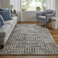 thumbnail image 2 of Feizy Asher Transitional Geometric, Taupe/Gray/Tan, 2' x 3' Accent Rug Sheen Fade Resistant Casual Diamond Design Carpet for Living Dining Bed Room, 2 of 10