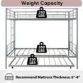 thumbnail image 5 of Kids Bunk Bed with Trundle, UHOMEPRO Safe and Space-Saving Sleep Solution for Growing Families, Twin Over Twin Metal Bunk Bed, Sturdy Guardrails, No Box Spring Needed, CPC Certification, Silver, 5 of 14
