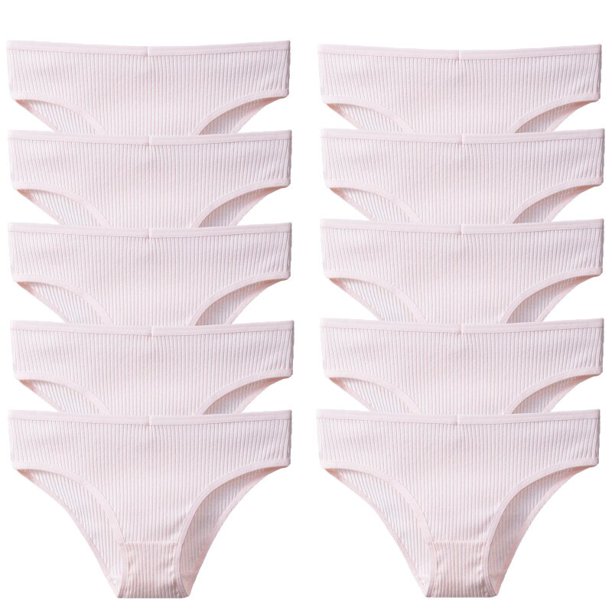 BZEL-Conjunto de bragas transpirables para mujer, ropa interior Sexy, cómoda, de algodón, a rayas, a la moda, 10 unidades