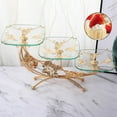 thumbnail image 5 of European- Fruit Plate Luxury Style Dessert Pastry Vintage Carved Jewelry Organizer Serving Tray , golden Option1 golden, 5 of 8