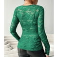 thumbnail image 7 of JGNGSHN Women's Dressy Floral Lace Tops Long Sleeve V Neck Shirt See Through Slim Fit Blouse, 7 of 7