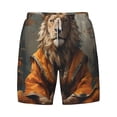 thumbnail image 4 of Lsque Mens Swim Trunks Jungle Meditating Lion Pattern - Bathing Suit Compression Liner - Beach Swim Shorts Swimwear - (S-3XL) - Stretch Quick Dry -Large, 4 of 9