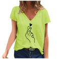 thumbnail image 1 of Gibobby Playeras Mujer T Camisa Casual Short Manga V Cuello impreso Fashion Tops Summer Women's Blose（Amarillo， XL), 1 of 3