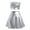 Silver, variant on Women's 2Piece Metallic Outfit Shiny Off Shoulder Crop Top + Silver Mini Skirt Dress Alien Costume Rave Clubwear S Silver