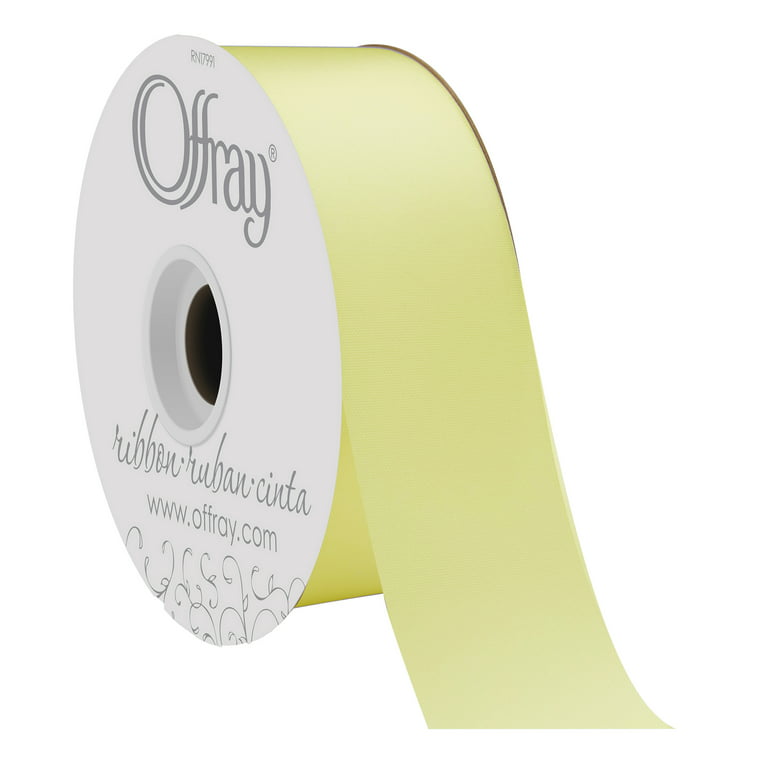 Offray Ribbon, White 1 1/2 inch Acetate Polyester Outdoor Ribbon for Floral  Displays and Decorations, 21 feet, 1 Each