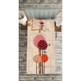thumbnail image 3 of Ambesonne Retro Quilted Bedspread Set 2 Pcs, Colorful Trees Butterfly, Twin Size, Dried Rose Scarlet, 3 of 3