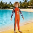 thumbnail image 2 of Piomll Boys Swimsuits Long Sleeve Sun Rash Guard Wetsuit Surfing Snorkeling Kids Beachwear, 2 of 3