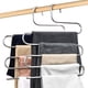 thumbnail image 1 of Laklulu Perchas para Pantalones Percha para Pantalones de Acero Inoxidable, Percha para Pantalones Tipo S de 5 Capas, Percha Multiusos para Pantalones, Vestidos, Corbatas, Toallas, 2 Piezas, 1 of 5