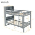 thumbnail image 2 of Harper & Bright Designs Detachable Bunk Bed Twin over Twin with Shelves Headboard, Wood Bunk Bed Frame with Ladder and Guardrails, Separate into 2 Twin Beds, Grey, 2 of 11