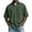 Army Green, variant on Men's Loose Fit Short Sleeve Shirt, Raglan Sleeve Button-Down Casual Top, Washed Chambray Style Summer Shirt Black XXL(XXL)