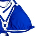 thumbnail image 3 of EJsoyo Womens Sexy Thong Bikini Swimsuits String Push up Padded Bathing Suit 2 Piece Cheeky Swimwear with Metal Ring (Medium, Blue), 3 of 6