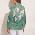 thumbnail image 2 of World Maps Long Sleeve Blouse Woman Streetwear Casual Shirts Summer Oversize Woman Streetwear Clothing Birthday Present, 2 of 7