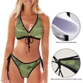 thumbnail image 3 of Foiosoh Linqin Womens Sexy Swimwear Bikini Set Elasticity Triangle Self Tie Side Two Piece Bathing Suit, X-Small, 3 of 7