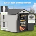 thumbnail image 5 of COOS BAY 8x8ft Outdoor Resin Garden Shed, Plastic Patio Storage Tool Shed with Lockable Door and Window, White/Gray, 5 of 10