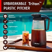 MÜELLERHOME Cold Brew Coffee Maker, 64 oz Tritan Fortified Pitcher, Pour Spout Handle Lid, Resilient & Leak-Proof for Iced Coffee Tea