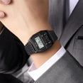thumbnail image 4 of Retro Rectangle Digital Watch For Men Classic Stylish Design Multifunction Stainless Steel Business Men Wristwatch With Alarm, Stopwatch, Countdown, 4 of 6