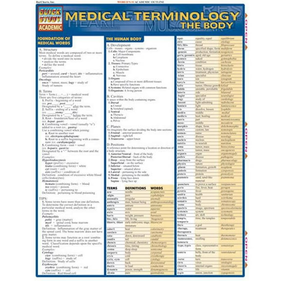 BarCharts- Inc. Medical Terminology- The Body