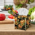thumbnail image 4 of Psesaysky Thanksgiving Tissue Box Cover, Modern PU Leather Square Tissue Box Holder for Creative Decorative, Ideal for Bathrooms/Office/Car/Nightstand/Dining Table, Pumpkin Sunflower, 4 of 7