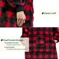 thumbnail image 3 of PAVILIA Wearable Blanket Hoodie for Women Men, Oversized Hoodie Sweatshirt Blanket, Hooded Sweater Blanket Neck Warmer, Fleece Soft Hug Sleep Pod Adult, Cozy Warm Plush Gift Idea Mom Wife, Checker Red, 3 of 7