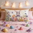 thumbnail image 5 of Sruoe Easter Throw Pillow Covers 12x20 Inch Bunny Rabbit Soft Plush Faux Fur, Decorative Throw Pillow Covers, Spring Cute Bunny Pillowcases for Easter Home Living Room Bed Decor, 5 of 6