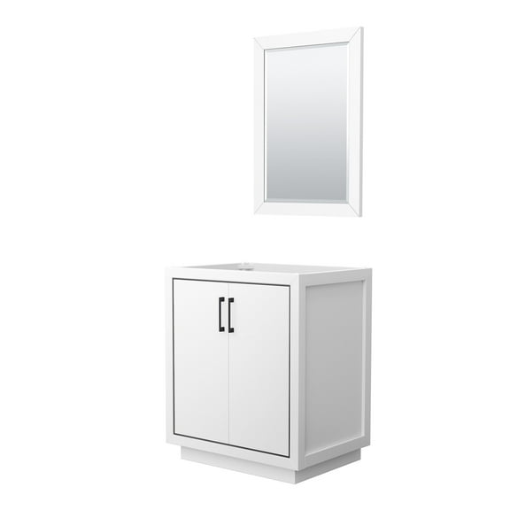 Wyndham Collection Wcf1111-30S-Cx-M24 Icon 30" Single Free Standing Vanity Cabinet - White