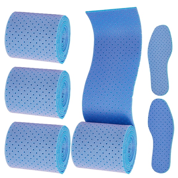 4Pcs Blue All-Day Comfort Insoles DIY Self-Cut Foam Insoles - Non-Slip 59×3.7 Inch Sweat-Absorbing Sports Insoles