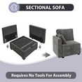 thumbnail image 5 of Mestyl Modular Sectional Sofa, Convertible Couch with Hidden Storage, Side Pockets Tool-Free Assembly, Round-Edge Design, Gray, Stool, 5 of 6