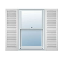 Builders Edge 15 In. x 39 In. Vinyl Louvered Shutter, (2-Pack)