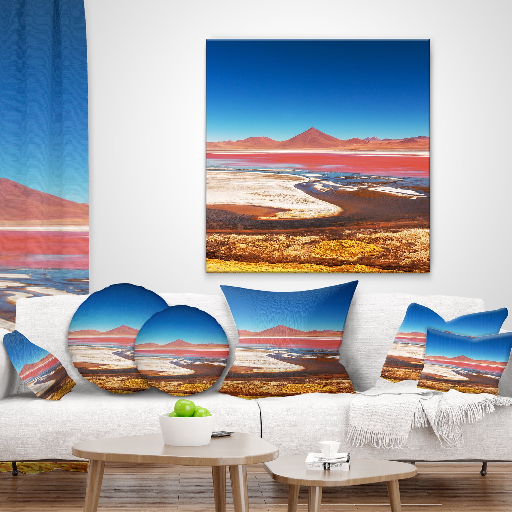 Designart High Mountains in Bolivia - Landscape Wall Throw Pillow - 12x20