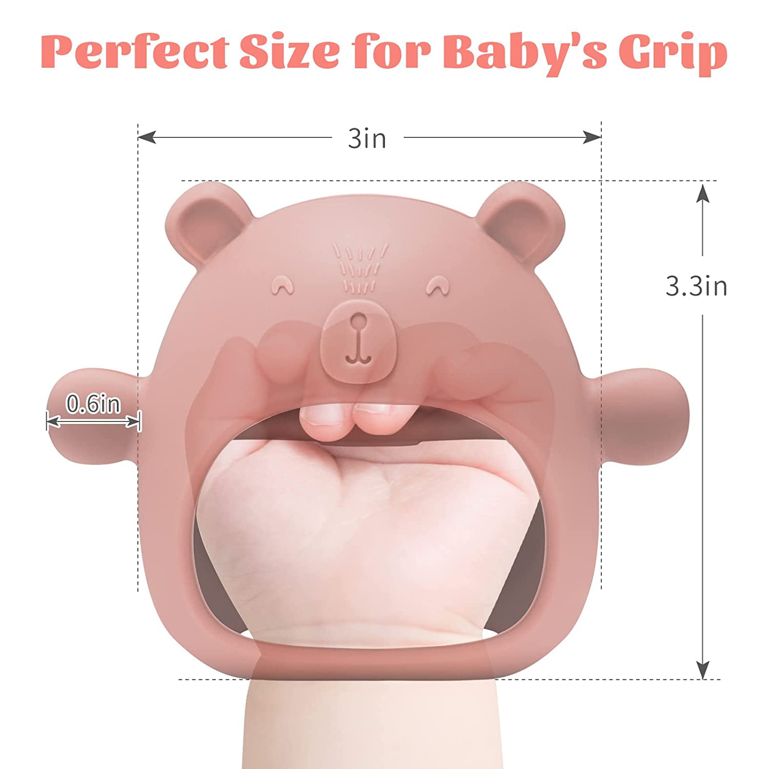 Silicone Baby Teether Toy .Dust-Proof Infants Chew Toys & Soothing Pacifier  2-in-1，Anti-Dropping Silicone Baby Wrist Teether Soothing Pacifier(1