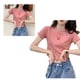thumbnail image 3 of Camiseta corta de manga corta para mujer, informal, suave y cómoda, para ir de compras en casa y escuela, 3 of 8