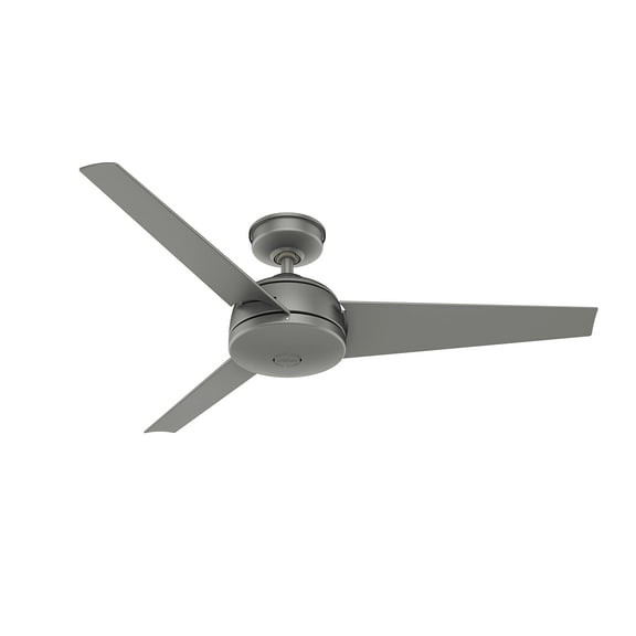 Restored Hunter Fan 52 inch Contemporary Matte Silver Outdoor Ceiling Fan with 3 Blades (Refurbished)