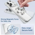 thumbnail image 2 of VENINGO Magnetic Phone Ring Holder for Mag-Safe, Cute Glitter Magnet Finger Ring Grip Stand Holder, Fit for iPhone 17 16 15 14 13 12, Pro, Pro Max, Plus, Mag-Safe Accessories, Silvery, 2 of 8