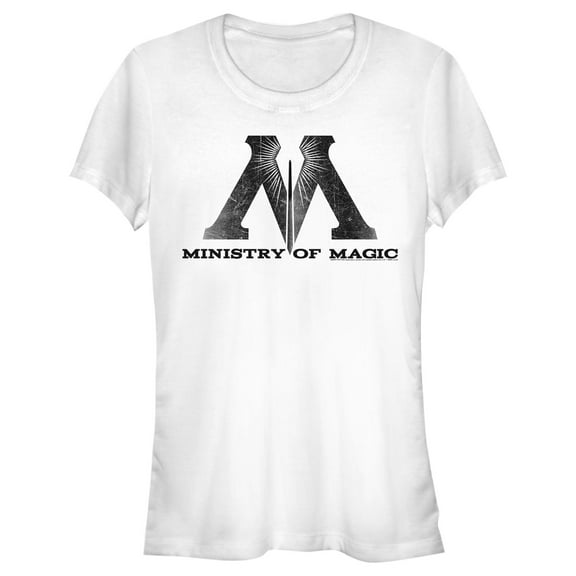 Junior's Harry Potter Ministry Of Magic Logo Graphic Tee White X Large