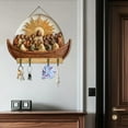 thumbnail image 4 of Multifunctional Wooden Wall Art Key Holder with Welcome Sign for Organized Foyer Entryway Home, 4 of 4
