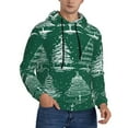 thumbnail image 2 of Uemuo Christmas Trees Pattern Men's Hoodie - Casual Pullover Hoodie with Kangaroo Pocket, Stylish Hooded Sweatshirt for Everyday Wear-Medium, 2 of 7
