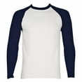 thumbnail image 1 of SLM T-Shirt Raglan de Baseball en Coton à Manches Longues pour Homme - Blanc/marine - Petit, 1 of 1