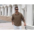 thumbnail image 6 of COOFANDY Long Sleeve Polo Shirts for Men Knit Polo Sweater Lightweight Ribbed Pullover Sweater for Men Casual Collared Shirts for Daily Life, Business and Sports in Autumn and Winter, 6 of 7