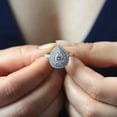 thumbnail image 3 of 14k White Gold Plated Pear Cut White Diamond Beautiful Halo Engagement Ring, 3 of 3