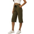 thumbnail image 3 of Pantalones deportivos casuales de pierna ancha con cordón elástico y cintura de color sólido de verano para mujer de Europa y América, 3 of 6