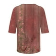 thumbnail image 5 of Womens 1/2 Sleeve Tops 2024, Casual Fashion Style Shirts Crew Neck Loose-Fitting Blouses Flower Print Tees, 5 of 5
