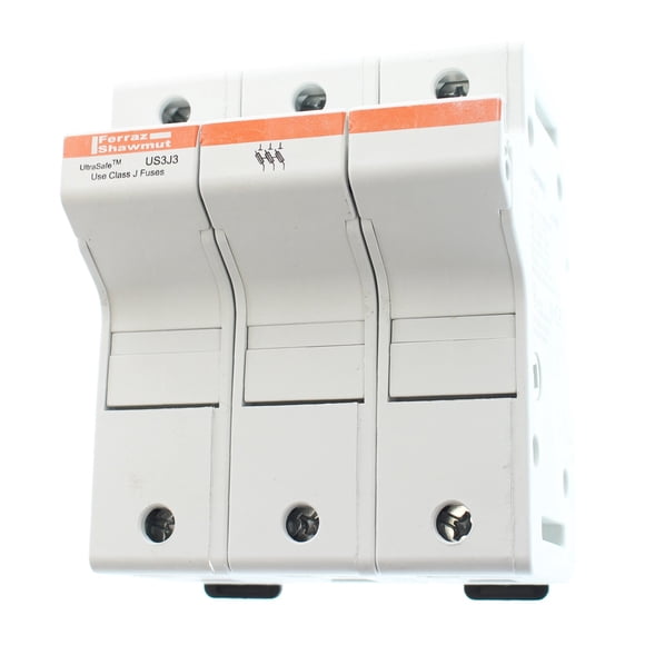 Mersen US3J UltraSafe Modular Fuseholder, 3 Pole, for 600VAC/VDC, 200kA, 30 Ampere Class J Fuse