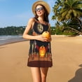thumbnail image 3 of Logiee Halloween Decoration Print Summer Dresses for Women,Beach Sleeveless Flowy Pocket Tshirt Tank Sundresses,Women's Sleeveless Dress, 3 of 7