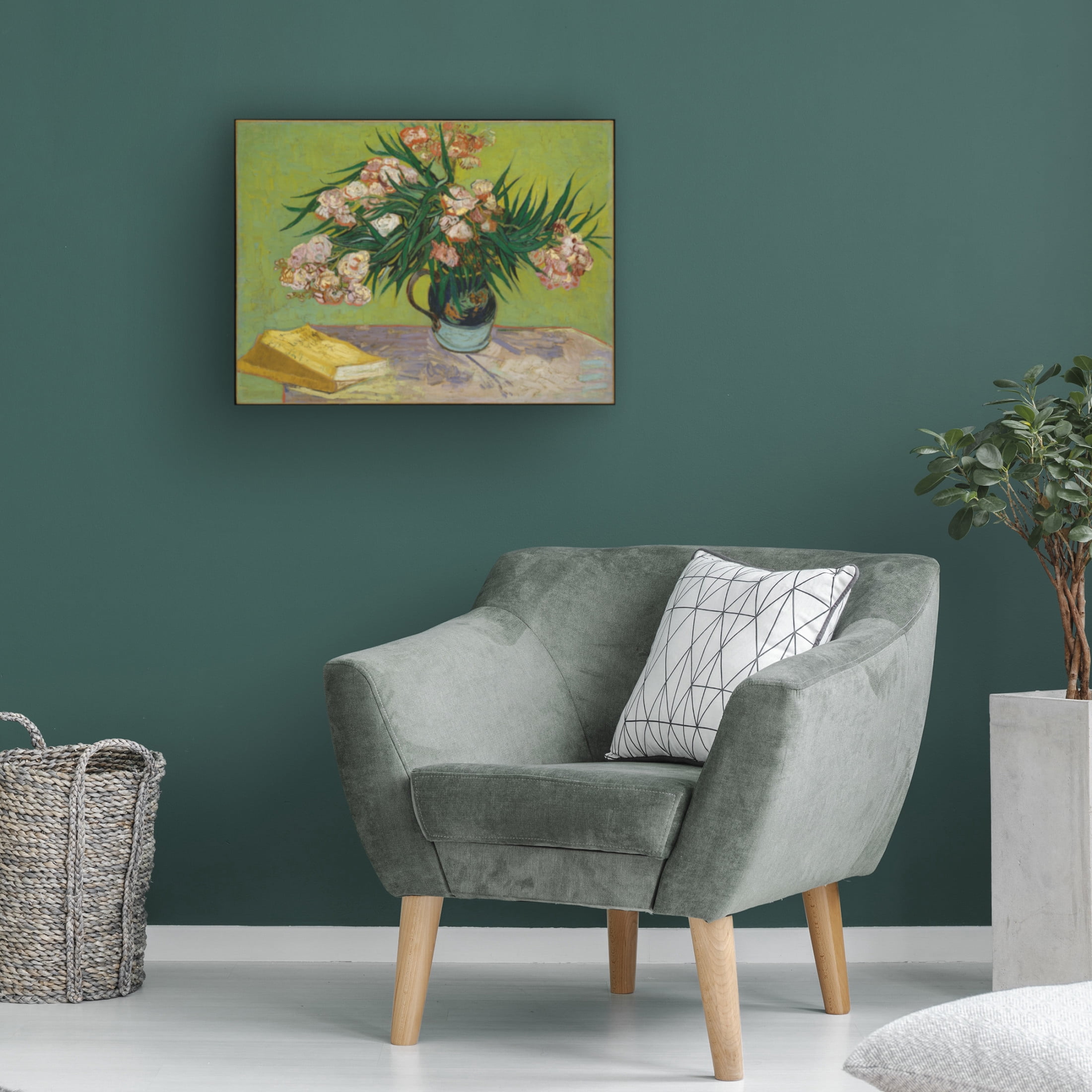 Canvas Wall Art - Masters Collection 'Oleanders Vincent Van Gogh' Wall Art for Living Room, Bedroom, or Office Décor by Trademark Fine Art - 24 x 18 Inches