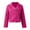 Hot Pink, variant on Leather Cropped Jackets for Women Zipper up Plus Size Lapel Collared Long Sleeve Trendy Moto Tops Coffee M