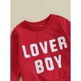 thumbnail image 6 of Baby Boys Pants Set, Long Sleeve Crew Neck Letters Sweatshirt with Elastic Waist Sweatpants Valentine’s Day Outfit, 6 of 10