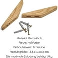 thumbnail image 4 of 6 Piezas Ganchos de Madera Vintage Ganchos de Madera Capacidad de Carga de 5 Kg, Ganchos de Pared Ganchos para Albornoces Ganchos para Sombreros Ganchos para Abrigos Afortunado Sencillez, 4 of 5